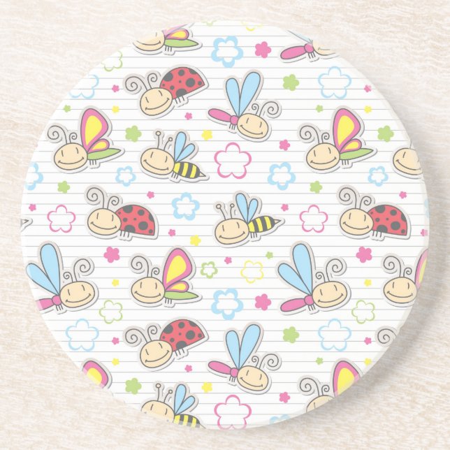 pattern with insects coaster (Front)