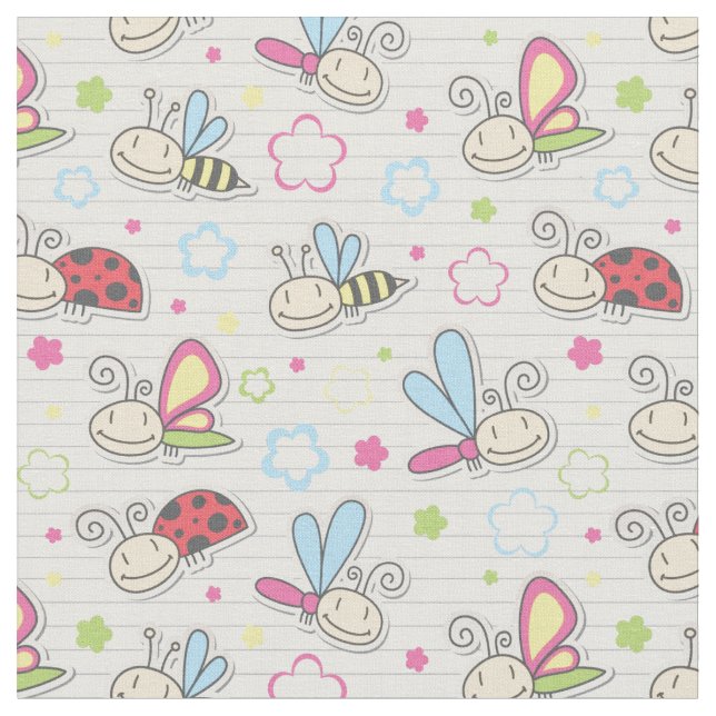 pattern with insects fabric (Close Up)