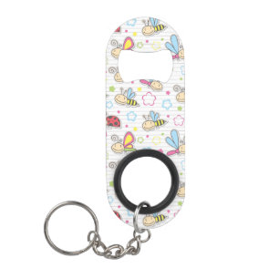 pattern with insects mini bottle opener