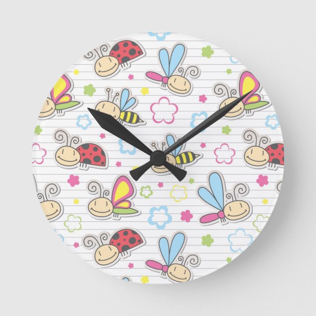 pattern with insects round clock (Front)