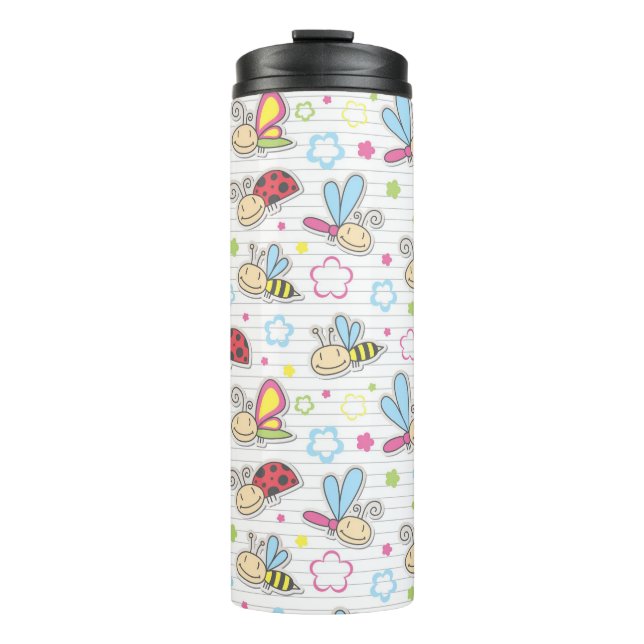 pattern with insects thermal tumbler (Front)