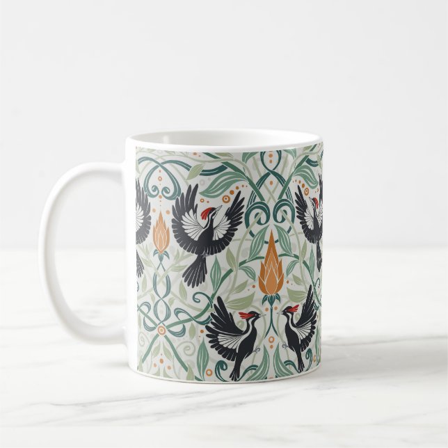 Pattern with Ivory-billed woodpeckers Coffee Mug (Left)