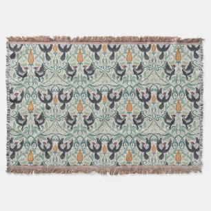 Pattern with Ivory-billed woodpeckers Throw Blanket