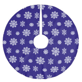 Pattern With large snowflakes Brushed Polyester Tree Skirt
