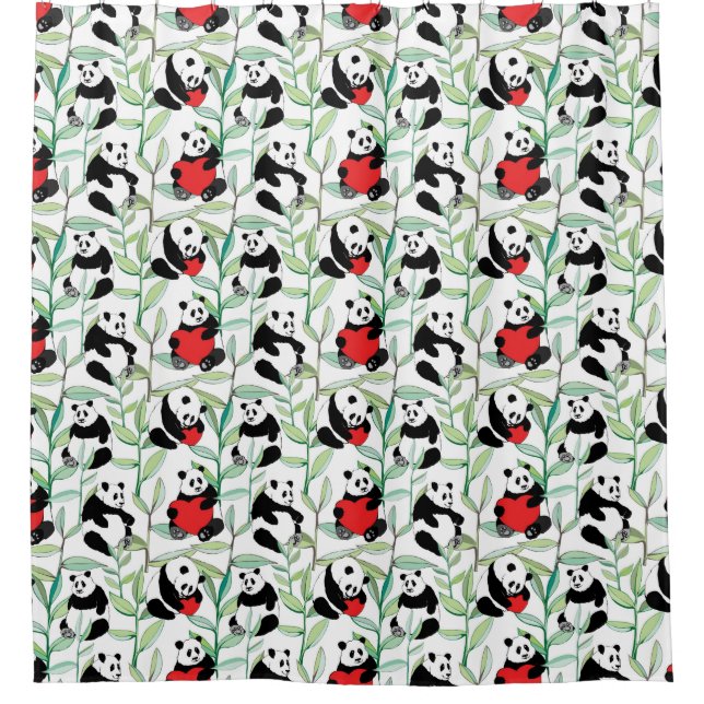pattern with lovely pandas with hearts (Front)