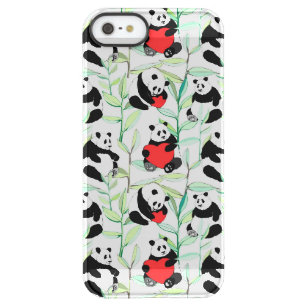 pattern with lovely pandas with hearts permafrost® iPhone SE/5/5s case