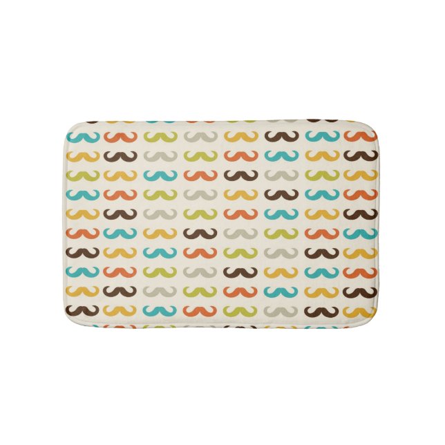 Pattern with moustache bath mat (Front)