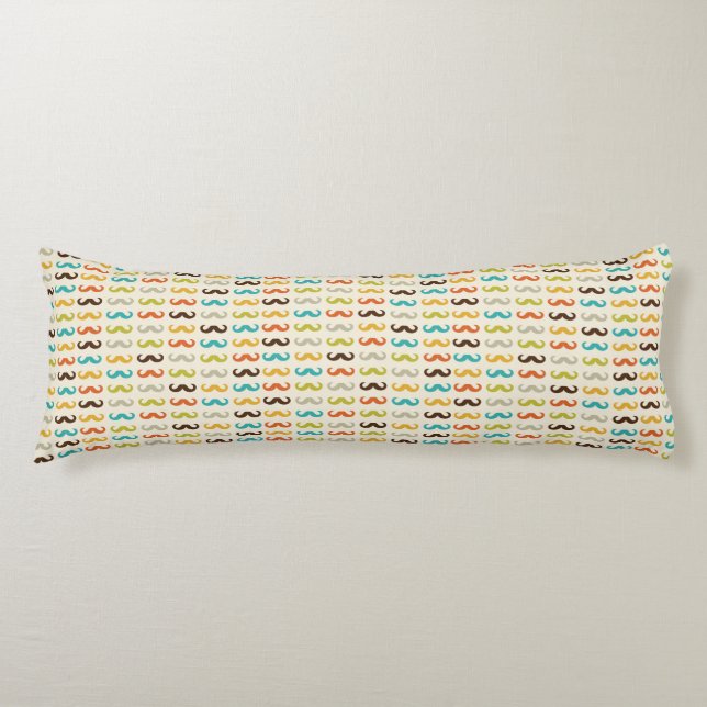 Pattern with moustache body pillow (Front)