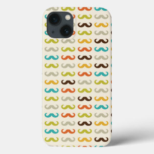 Pattern with moustache iPhone 13 case