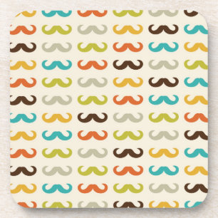 Pattern with moustache coaster