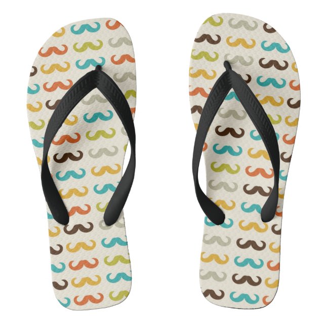 Pattern with moustache flip flops (Footbed)