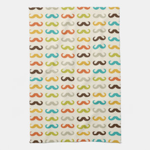 Pattern with moustache kitchen towel