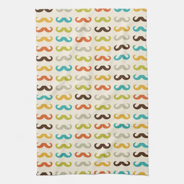 Pattern with moustache kitchen towel (Vertical)