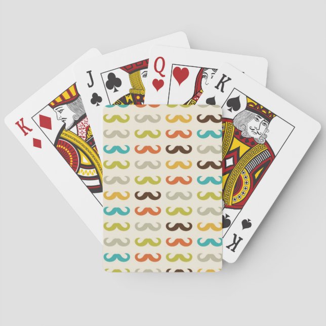 Pattern with moustache playing cards (Back)