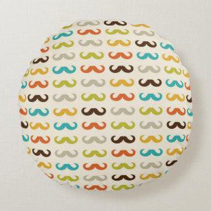 Pattern with moustache round pillow