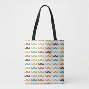 Pattern with moustache tote bag