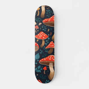 Pattern with mushrooms skateboard