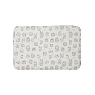 Pattern with owls bath mat