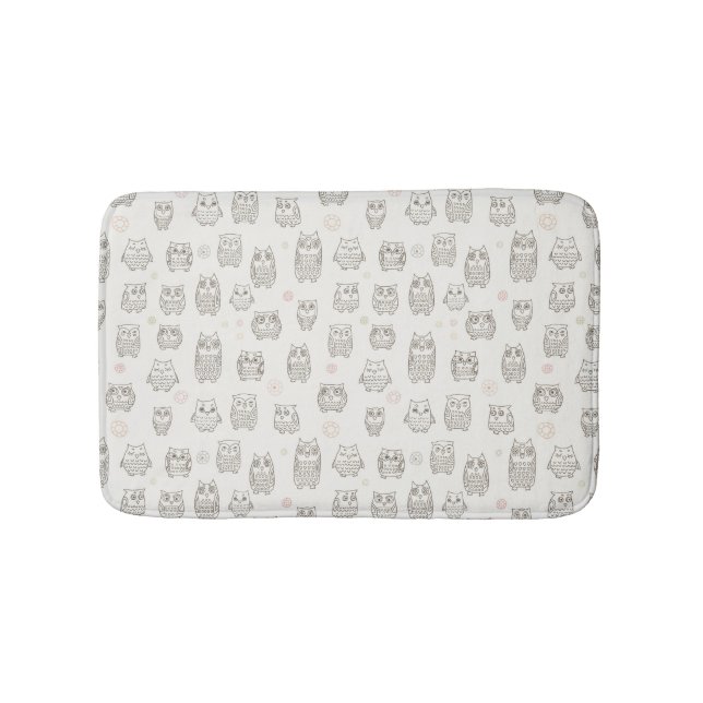 Pattern with owls bath mat (Front)