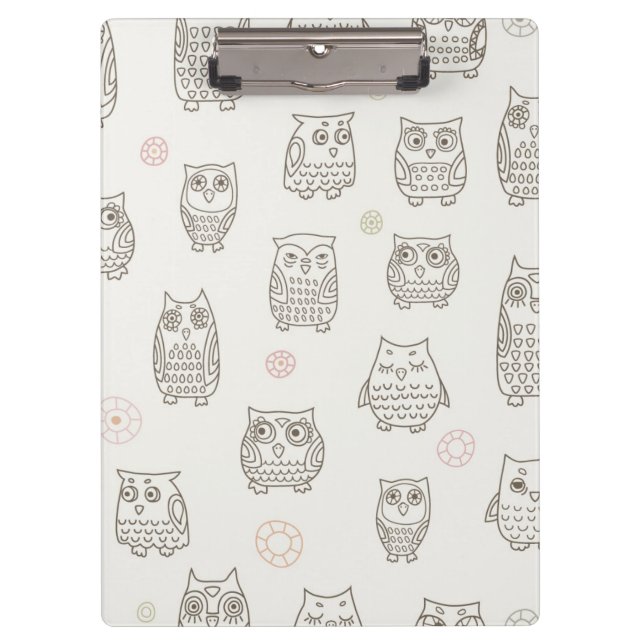 Pattern with owls clipboard (Front)
