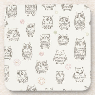 Pattern with owls coaster