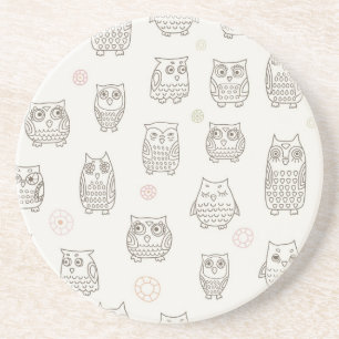Pattern with owls coaster