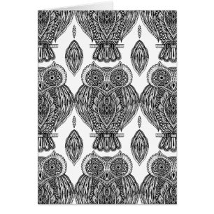 Pattern With Owls Doodle