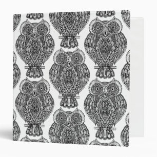 Pattern With Owls Doodle Binder