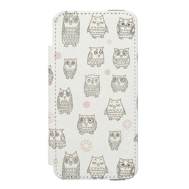Pattern with owls incipio iPhone wallet case (Folio Front)