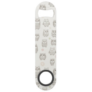 Pattern with owls speed bottle opener