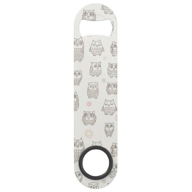 Pattern with owls speed bottle opener (Front)