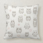Pattern with owls throw pillow<br><div class="desc">seamless pattern with owls © and ® Bigstock® - All Rights Reserved.</div>