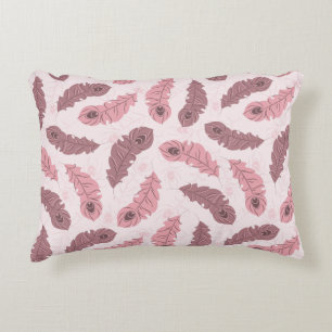 pattern with peacock feathers accent pillow