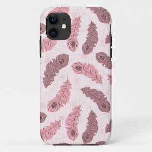 pattern with peacock feathers iPhone 11 case
