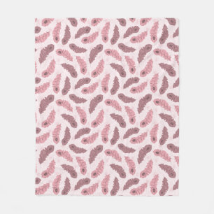 pattern with peacock feathers fleece blanket