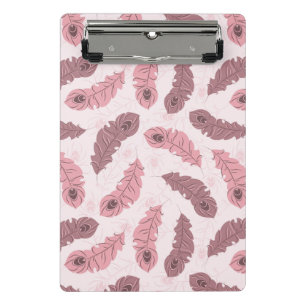pattern with peacock feathers mini clipboard