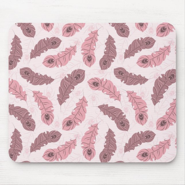 pattern with peacock feathers mouse pad (Front)