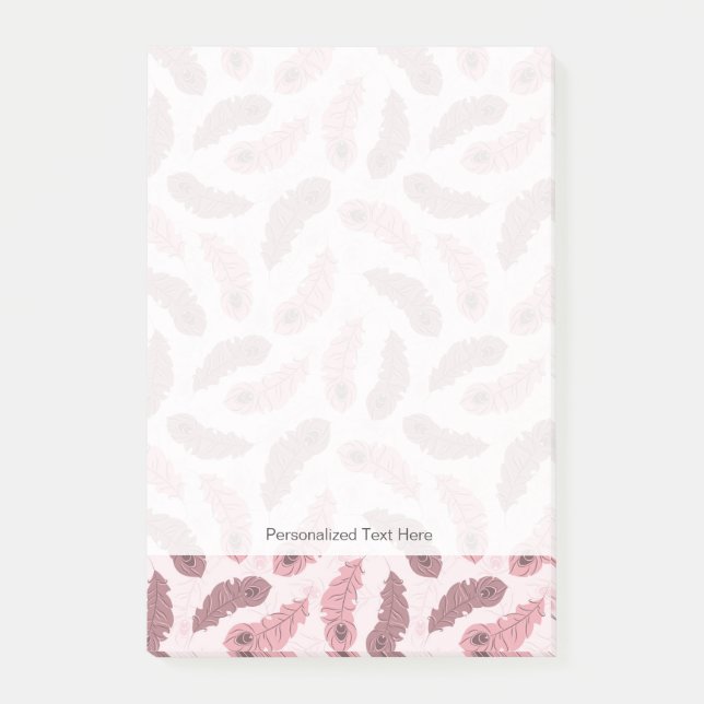 pattern with peacock feathers post-it notes (Front)