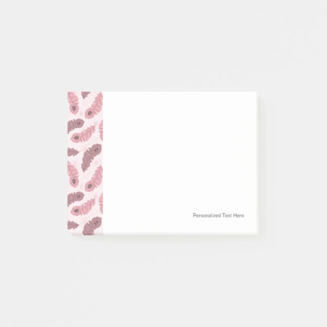 pattern with peacock feathers post-it notes (Front)