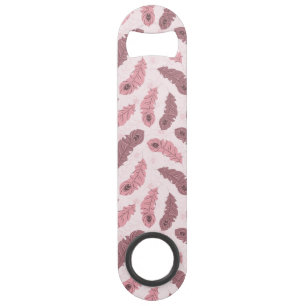 pattern with peacock feathers speed bottle opener
