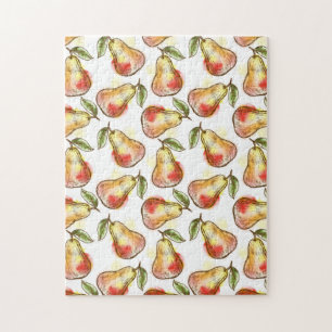 Pattern with pear jigsaw puzzle