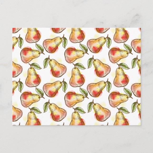 Pattern with pear postcard (Front)