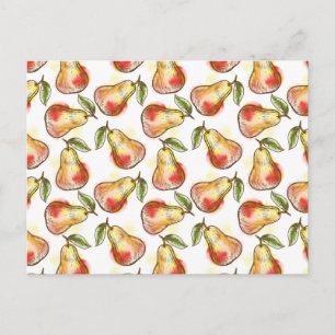 Pattern with pear postcard