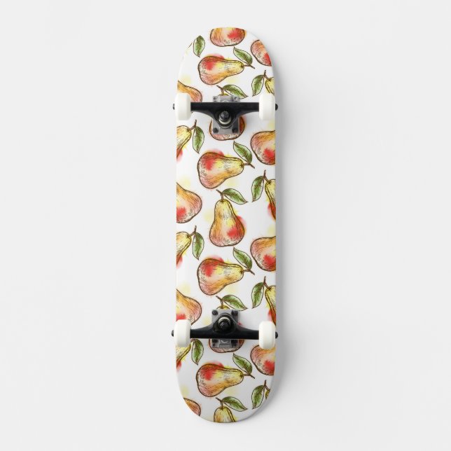 Pattern with pear skateboard (Front)