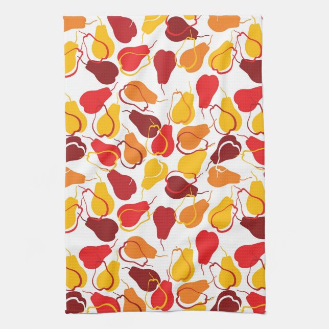 Pattern with pears kitchen towel (Vertical)