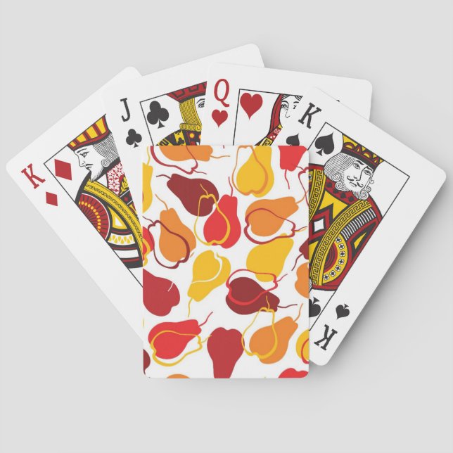 Pattern with pears playing cards (Back)