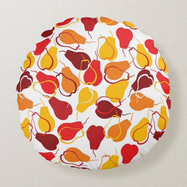 Pattern with pears round pillow (Front)