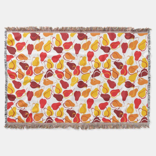 Pattern with pears throw blanket (Front)