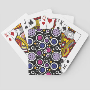 Pattern with Pickleballs  on black Playing Cards