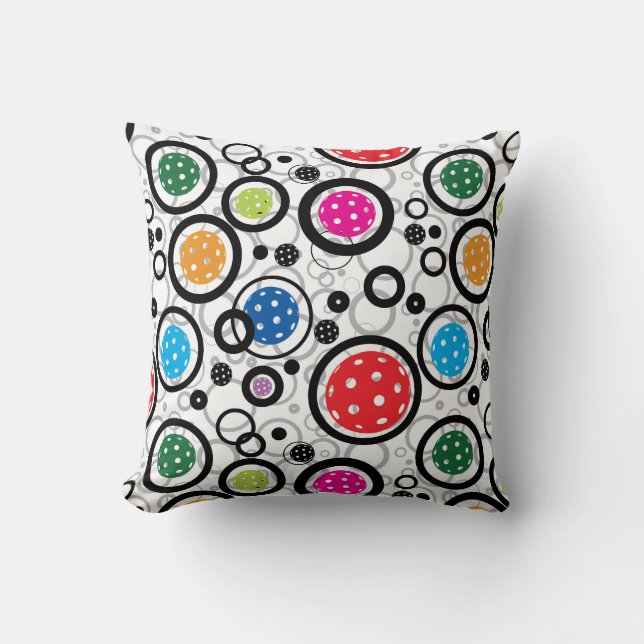 Pattern with Pickleballs  Throw Pillow (Front)